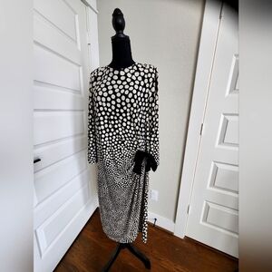 Taylor Dresses 16W Side Tie Polka Dot Dress